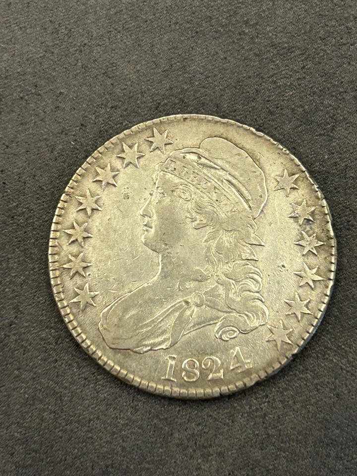 1824/4 Capped Bust Half Silver Dollar *Strong Overdate *Very Nice Strike* - Image 3 of 4