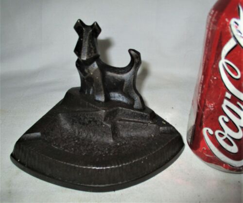 ANTIQUE # 317 HUBLEY TOY CO USA CAST IRON TERRIER DOG STATUE ASHTRAY HOLDER TRAY - Picture 2 of 9