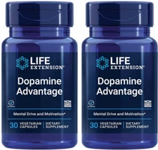 DOPAMINE ADVANTAGE MENTAL DRIVE MOTIVATION SUPPORT 60 Veg Caps LIFE EXTENSION