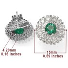European style  Diamond Emerald Earrings 18k Gold #E929 — photo 3