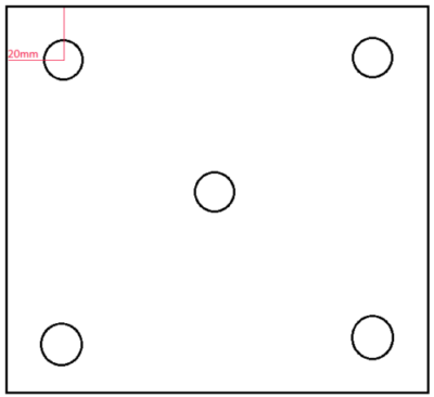 Ankerplatte Edelstahl für Rohr 40 x 40 mm mit 2 Bohrungen