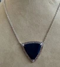 Designer Studio Barse Sterling Silver Overlay Bronze Blue Agate 16”Necklace