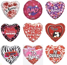 Te Amo Te Quiero Valentine's Day I Love You Hearts 18" Foil Mylar Party Balloons
