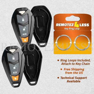 2 New Replacement Python 4 Button Keyless Remote Key Fob Case For EZSDEI7141