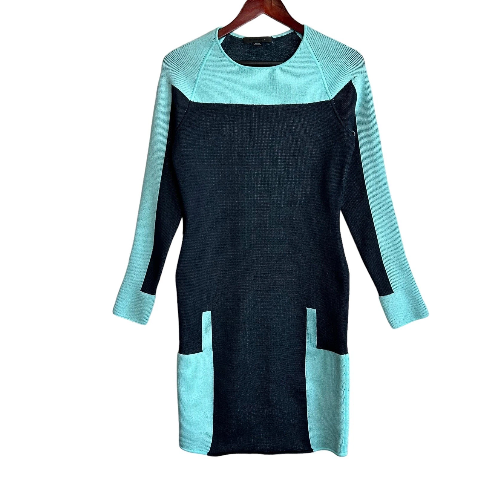 Abito a maglia blu Alexander Wang taglia large bodycon Christina Aguilera