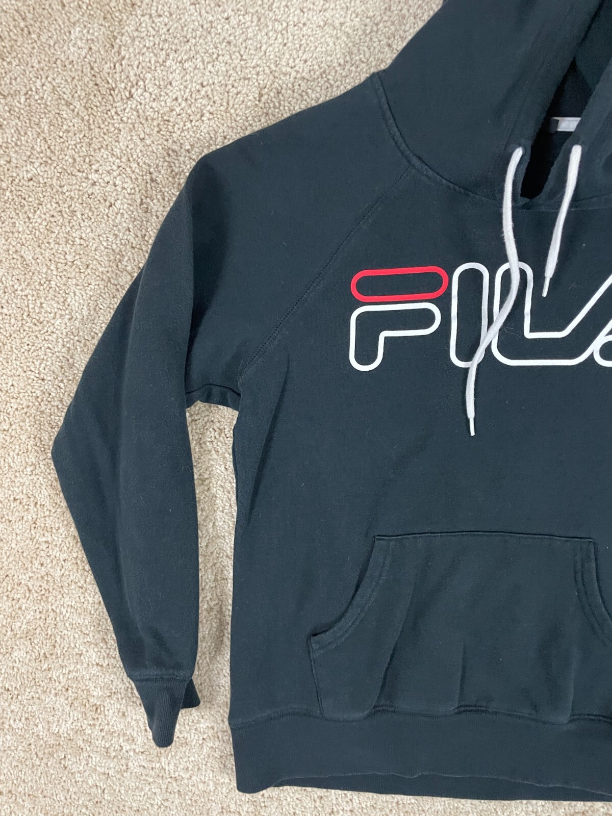 Fila Pullover Felpa con Cappuccio Uomo Media Regular Fit Coulisse Logo Blu
