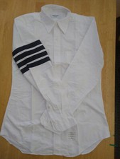 NWOT Thom Browne White Oxford Button Down Grosgrain Sleeve Stripes TB4 16-35
