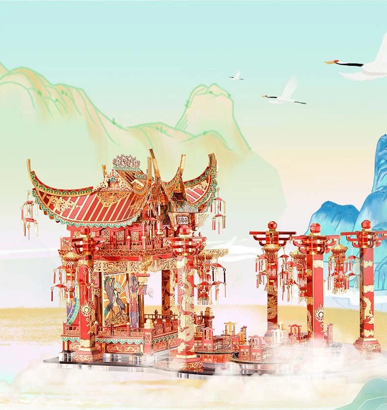 Kit Modelo Metal 3D TEATRO CANGREJO ROJO Hágalo Usted Mismo Montar Puzzle Construir Juguete Foto 3 de 4