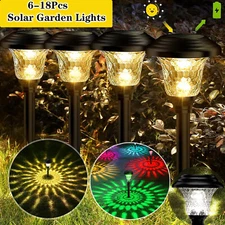 6~18pcs Solar Garden Lights Outdoor Landscape LED Light Pathway Yard Waterproof