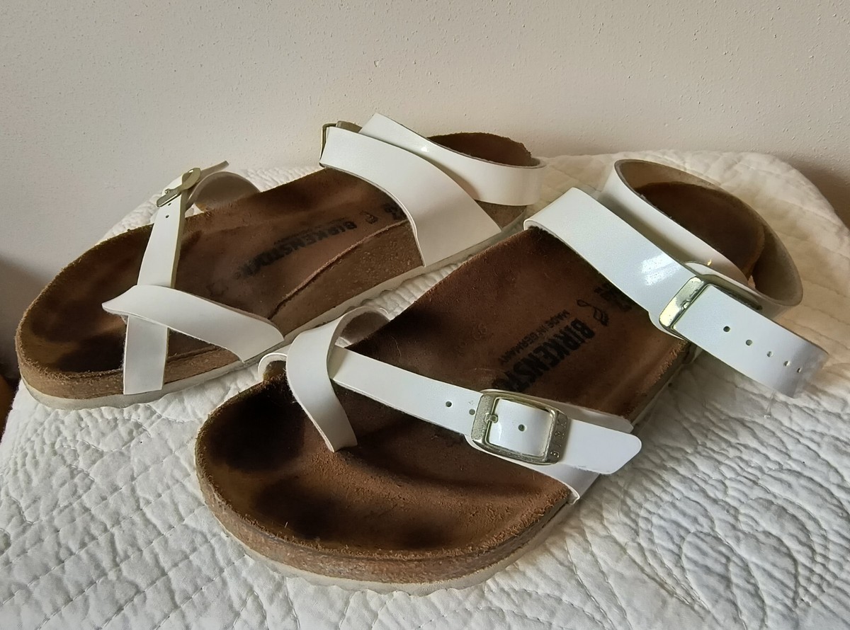 Birkenstock Yara Habana Ankles Sandals White Size 37 Buckle Strap 