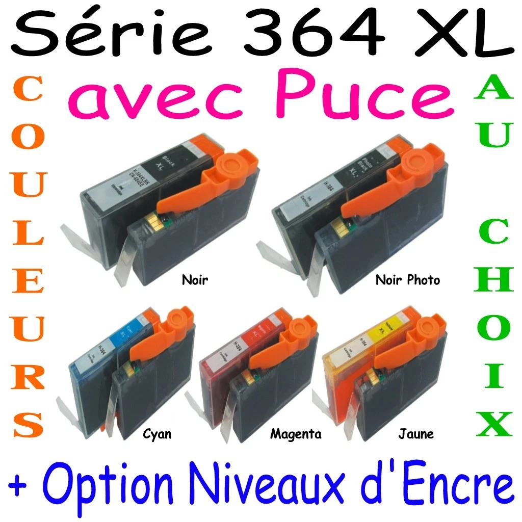 Cartouche pour HP 364XL compatible Noir + Couleur x 10 QUALITONER
