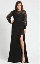 NWT Mac Duggal Long Sleeve Lace Illusion Gown- Size 14W (Plus Size)