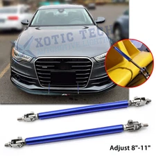 For Audi A4 Adjust 8"-11" Blue Bumper Stabilizer Diffuser Strut Rod Tie Lip Bars