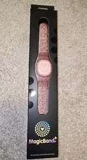 NEW Disney Parks Magic Band Plus Rose Gold Pink Glitter W / CABLE ~ UNLINKED 