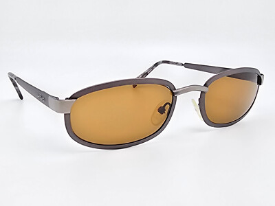 Revo 1416/044 City Brushed Silver Gunmetal Frame Brown Lens Sunglasses 51-18-127