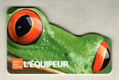 L'EQUIPEUR ( Canada ) Green Tree Frog 2012 Die-Cut Gift Card ( $0 )