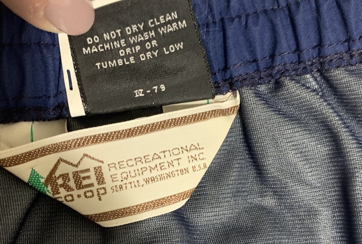 Vtg REI Gore-Tex Ski Pants Men's Medium Navy Blue Snap Waist Nylon