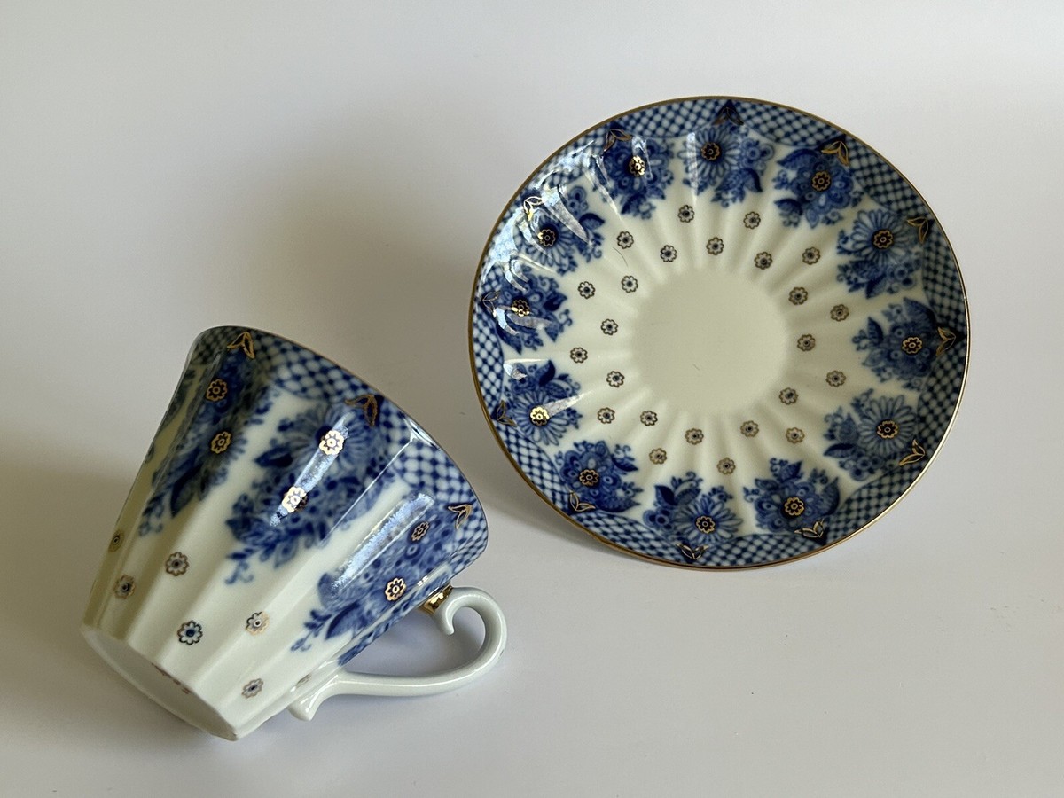 Lomonosov Russian Imperial Porcelain Teacup And Saucer Set