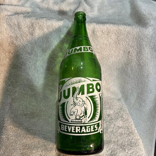 Vtg Green JUMBO BEVERAGES 32 OZ QUART SODA BOTTLE GROVE CITY PA NEMO