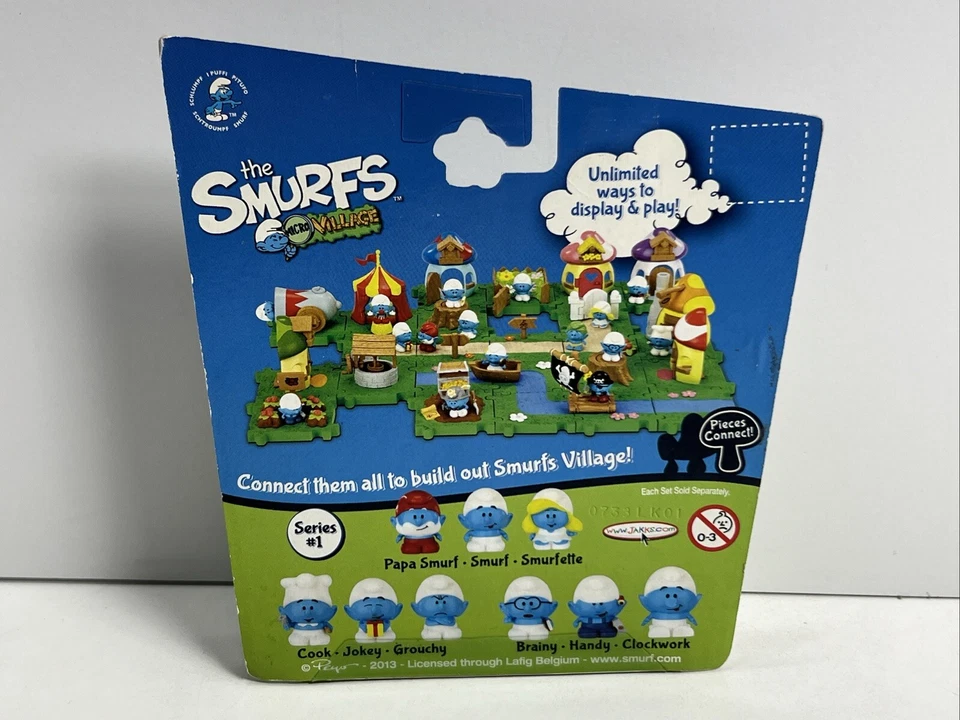 Jakks Los Pitufos 2013 Papá Pitufo, Pitufo, Pitufina Serie 1 Micro Figuras 36 Nuevo en Caja Foto 3 de 4