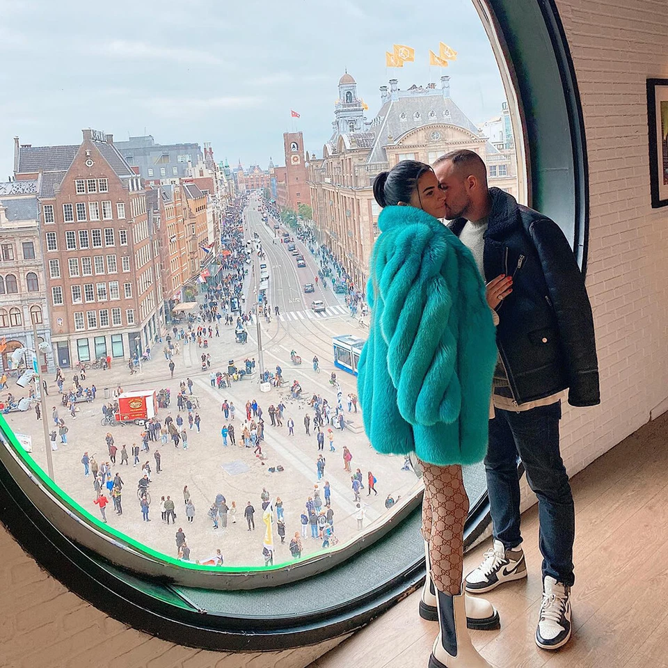 70cm Women Fashion Genuine Fox Fur Coats Real Fox Fur Lapel Outwear Thick Jacket - Image 2 of 4