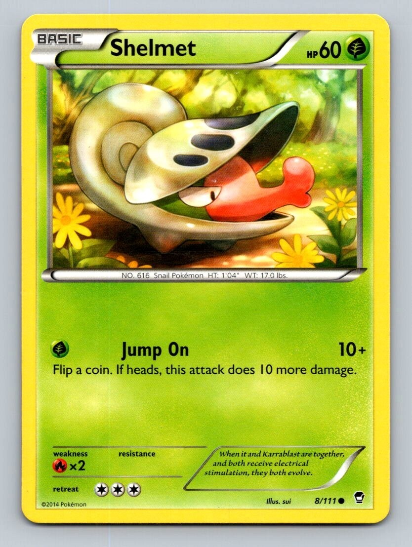 2014 Pokemon Card XY Furious Fists Shelmet 8/111