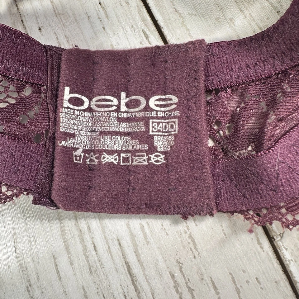 BEBE Burgundy Purple  GENTLE LIFT BRA 34 DD Foto 4 de 4