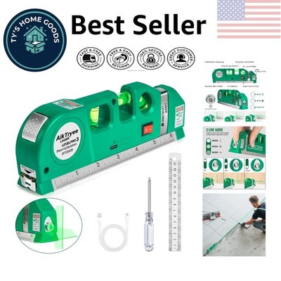 USB Rechargeable Green Laser Level - Cross Line for Precision Hanging & DIY
