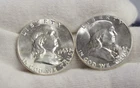 (2) 1963 US Unc Franklin Halves 50c Nice Coins From Original Roll