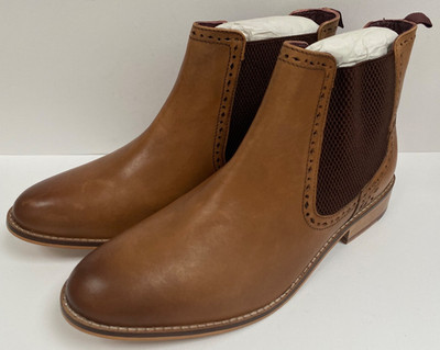 Goodwin Smith braune Leder Stiefel UK 7 RHODA Chelsea Slipper hellbraun Stiefeletten