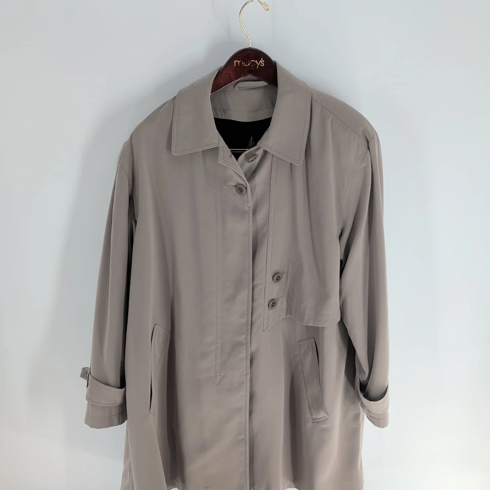 Gabardina vintage Misty Harbor original manga larga hasta la rodilla beige talla 12 Foto 2 de 4