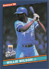 1986 Donruss Willie Wilson baseball card #175 Kansas City Royals