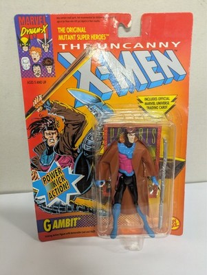 Toy Biz 1992 Gambit Action Figure Uncanny X-Men W/Trading Card