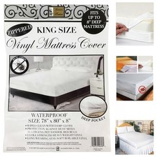 Deluxe King Size Zippered Mattress Cover Protector Dust Bug Mites Waterproof New