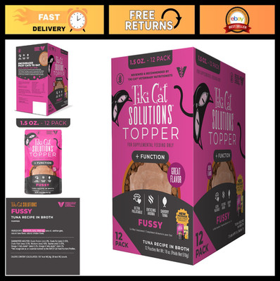 Tuna Recipe Broth Topper Multipack for Cats, 12 Pouches, Fussy Eaters Delight