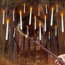 20 Pcs Floating Candles with Wand, Hanging Candle with Timer, Magic Deco Cand...