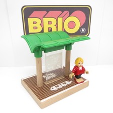 Bus Stop w/ Figure BRIO World Wooden Railway Track Accessory