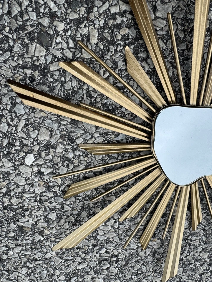 Arte de pared con espejo en forma de ágata Sunburst Starburst moderno atómico de mediados de siglo de 13" Foto 4 de 4