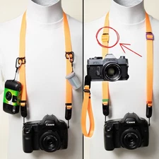 Orange Dual Adjustable Neck or Wrist Camera Strap w/ Peak Design Anchors CUSTOM