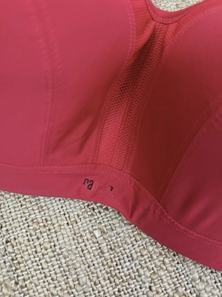 Sujetador de gimnasio rojo PANACHE Sport 32F Style 5021 con aros fitness correr espalda corredora Foto 3 de 4