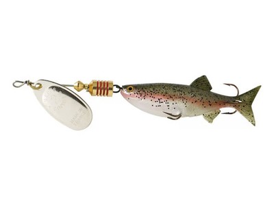 Mepps Comet Mino Inline Spinner 2 1/2'' with Rainbow Trout Mino Silver Blade 1/4