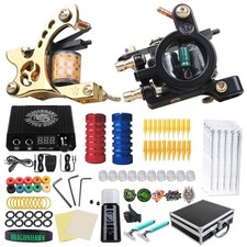 Dragonhawk Complete Tattoo Kit for Beginners 2 Pro with Case, Multicolor