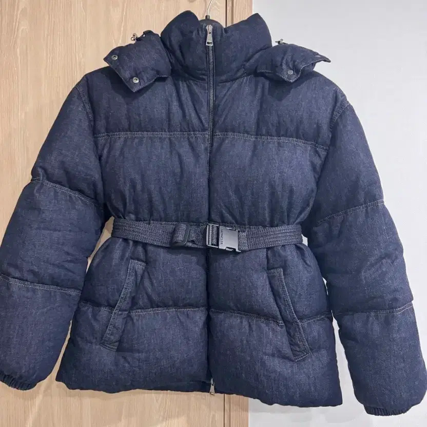Moncler Women's Denim Belted Down Puffer Jacket thumbnail 5