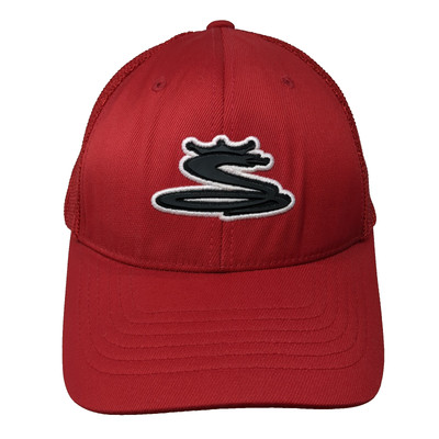 Cobra Fitted Baseball Hat Red Medium Embroidered Logo Flexfit Vent Holes