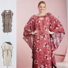 Simplicity S9323 Caftan Sewing Pattern Neckline Variations XS-XL B30.5 - 46 FF