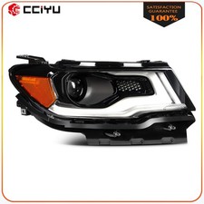 Right Side Headlight For 2017-2021 Jeep Compass HID/Xenon w/LED DRL Projector