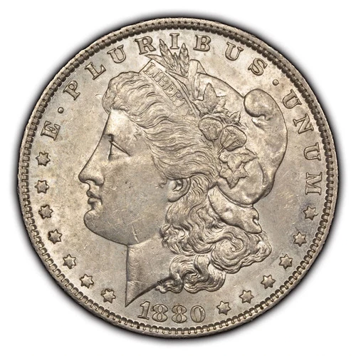 1880-O Morgan Silver Dollar AU with Luster Unknown VAM