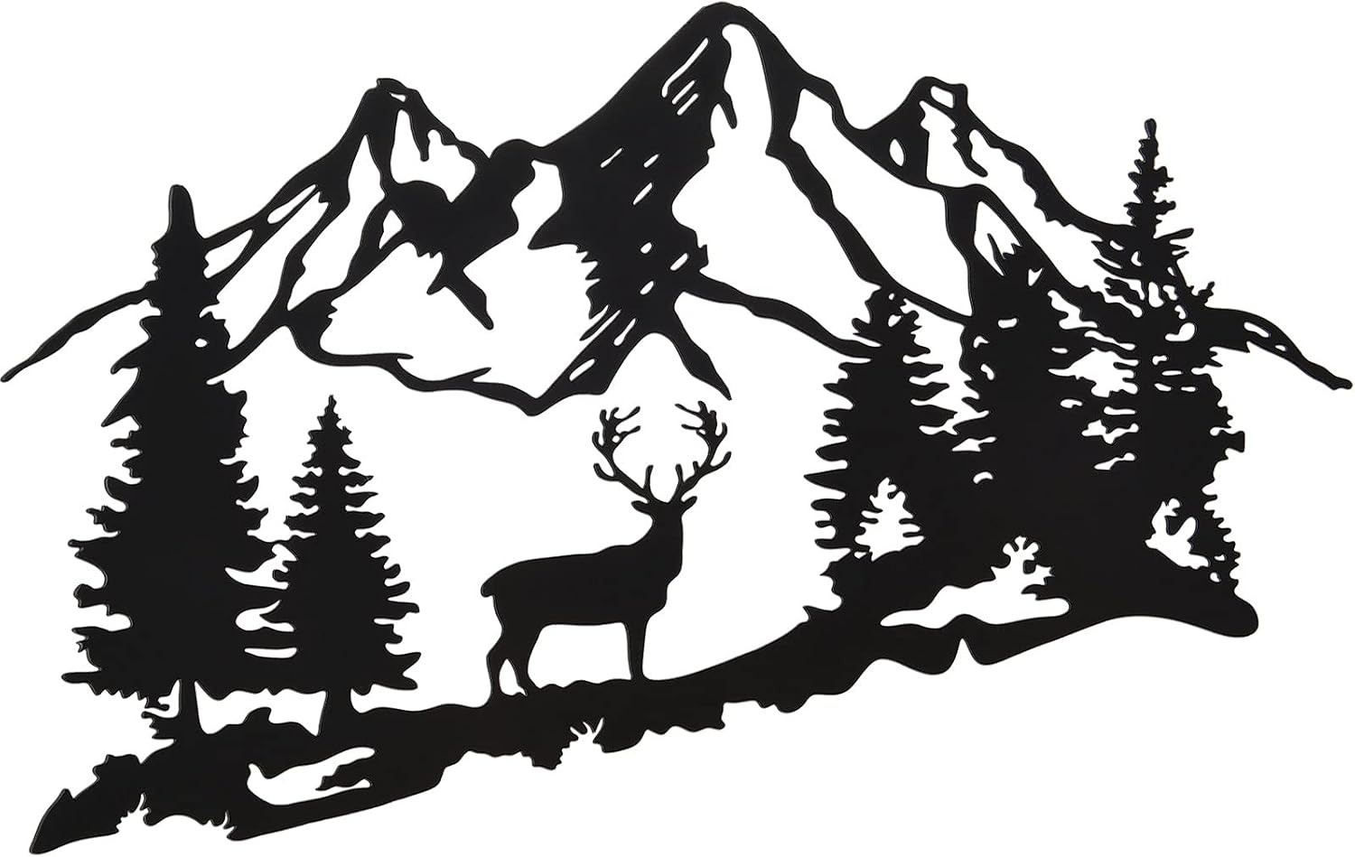 Metal Deer Wall Art Forest Deer Wall Decor Metal Tree Deer Wall Art Decor Black
