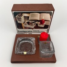 Rauchgarnitur OBERGLAS 70er OVP Eisglas Borke Aschenbecher Brutalist Vintage