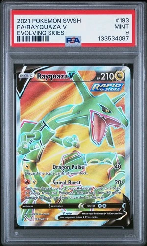 Rayquaza V 193/203 - Pokémon Evolving Skies - Full Art - PSA 9 *MINT*